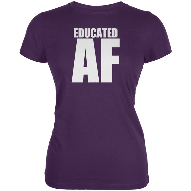 Graduation Educated AF Juniors Soft T Shirt Juniors T-Shirts Old Glory 2XL Purple 