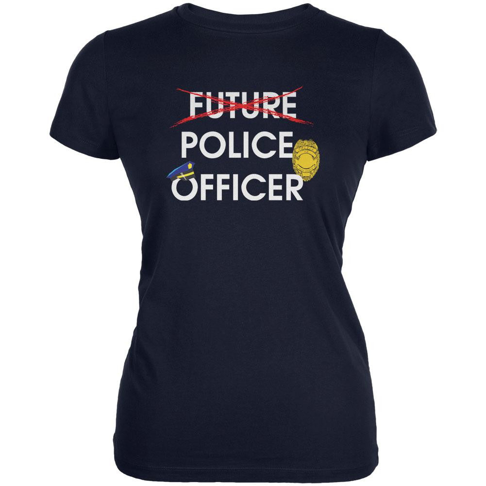 Graduation - Future Police Officer Juniors Soft T Shirt Juniors T-Shirts Old Glory 2XL Navy 