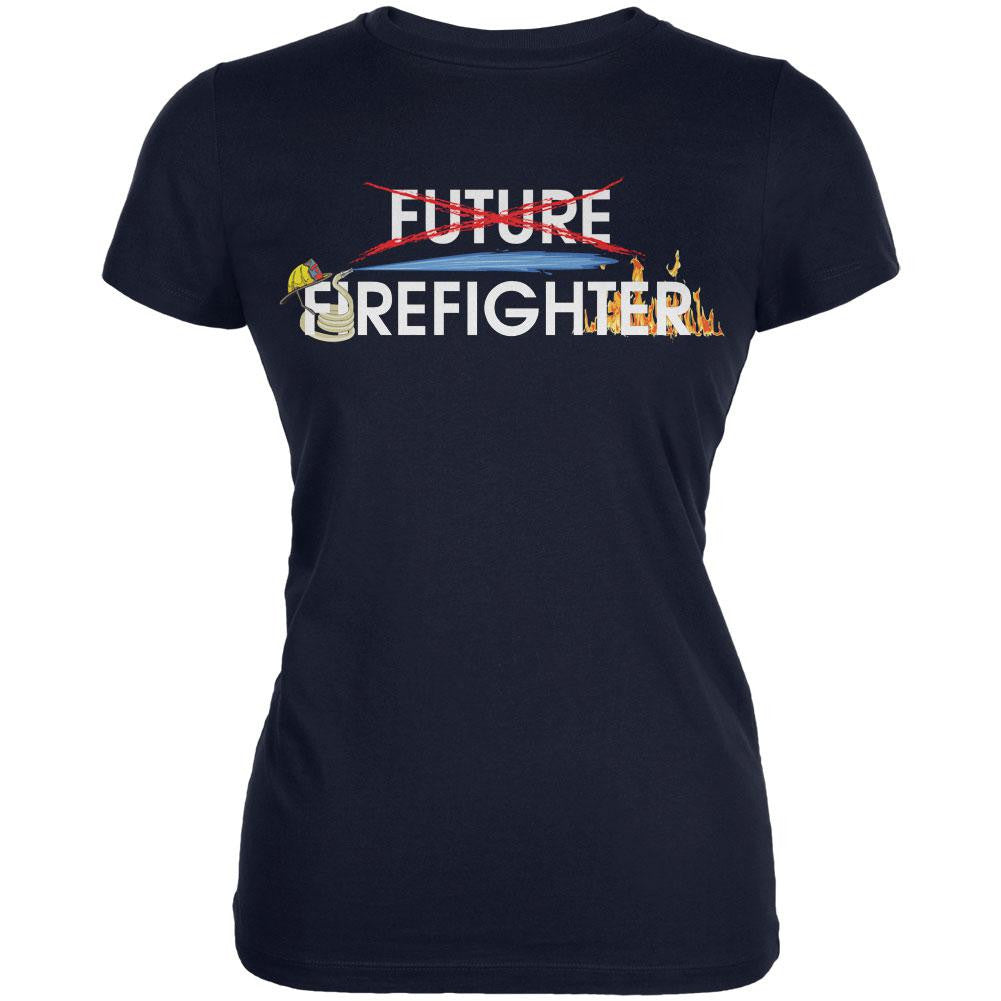 Graduation - Future Firefighter Juniors Soft T Shirt Juniors T-Shirts Old Glory 2XL Navy 