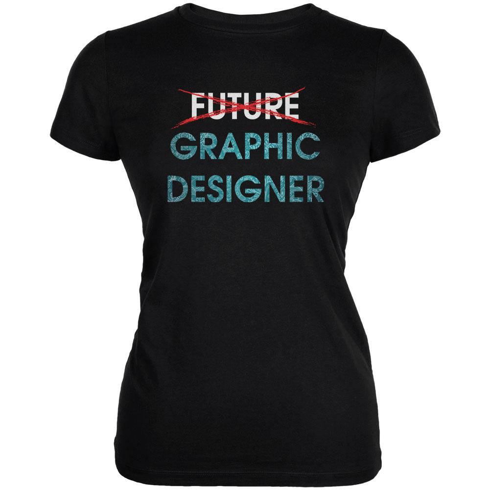 Graduation - Future Graphic Designer Juniors Soft T Shirt Juniors T-Shirts Old Glory 2XL Black 