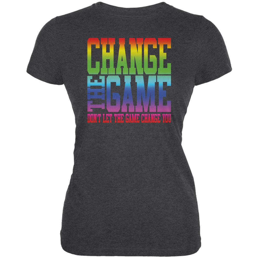 Graduation Game Change LGBT Juniors Soft T Shirt Juniors T-Shirts Old Glory 2XL Black 