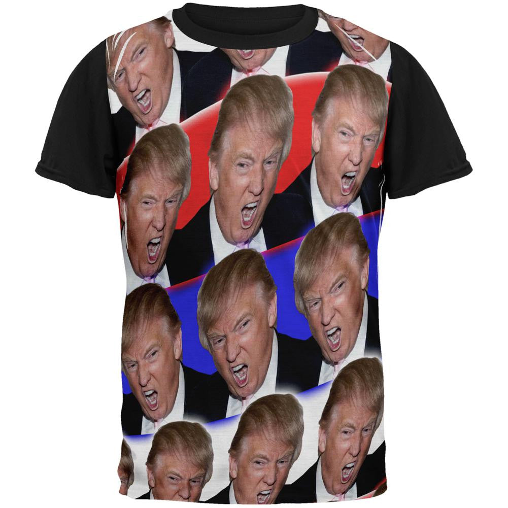 Election 2016 Trump Make America Great Funny All Over Mens Black Back T Shirt Men's T-Shirts Old Glory SM Multi 