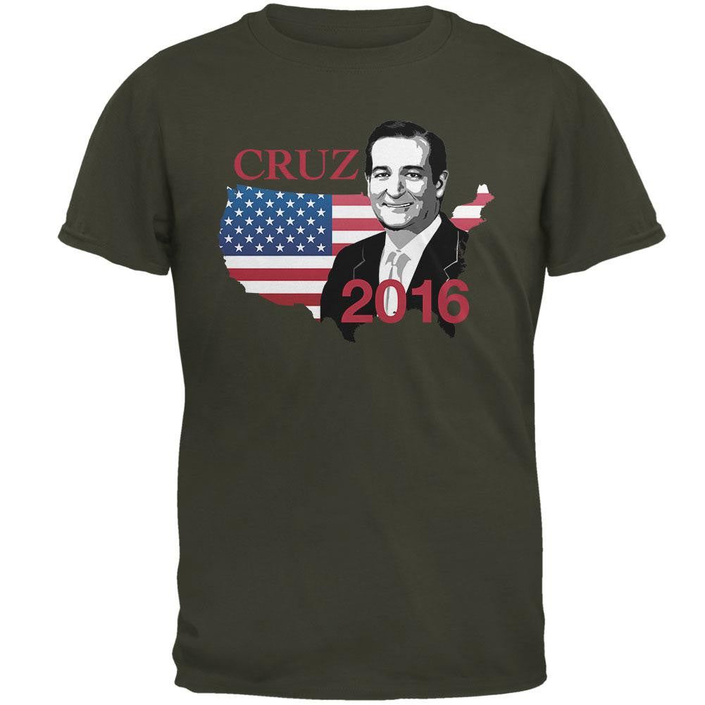 Election 2016 Ted Cruz USA Mens T Shirt Men's T-Shirts Old Glory 2XL Green 