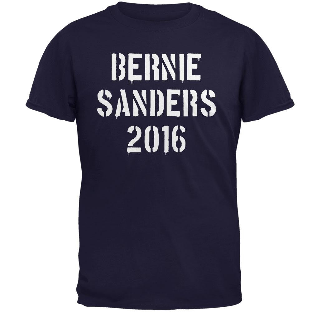 Election 2016 Bernie Sanders Stencil Mens T Shirt Men's T-Shirts Old Glory 2XL Navy 