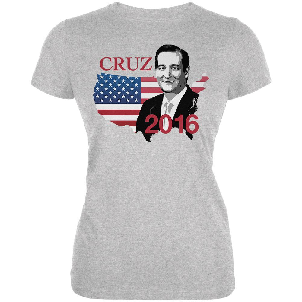 Election 2016 Ted Cruz USA Juniors Soft T Shirt Juniors T-Shirts Old Glory 2XL Grey 