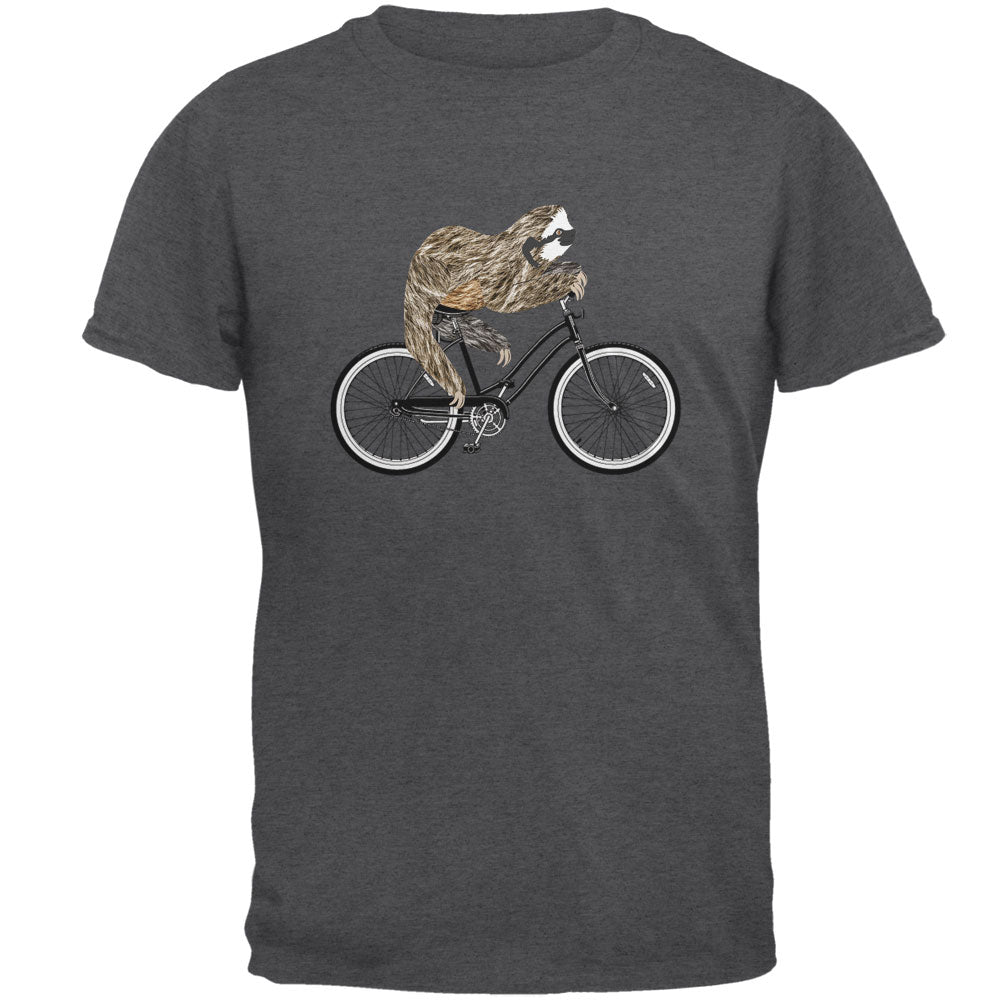 Bicycle Sloth Mens T Shirt Men's T-Shirts Old Glory 3XL Dark Heather 