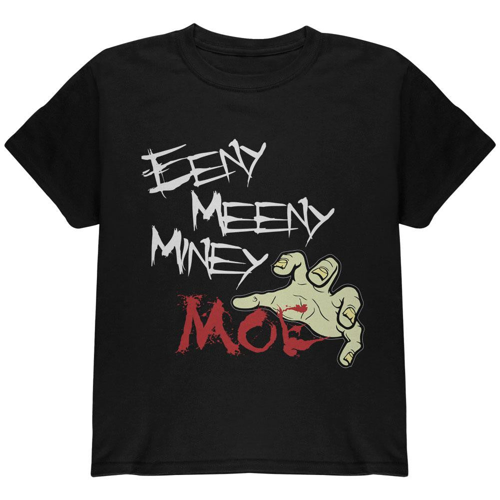 Eeny Meeny Miney Moe Zombie Hand Youth T Shirt Youth T-Shirts Old Glory LG Black 