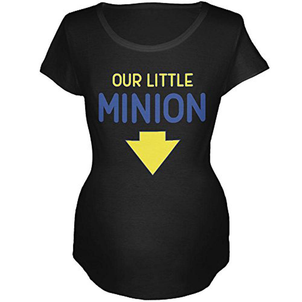 Our Little Minion Maternity Soft T Shirt Maternity T-Shirts Old Glory 2XL Black 