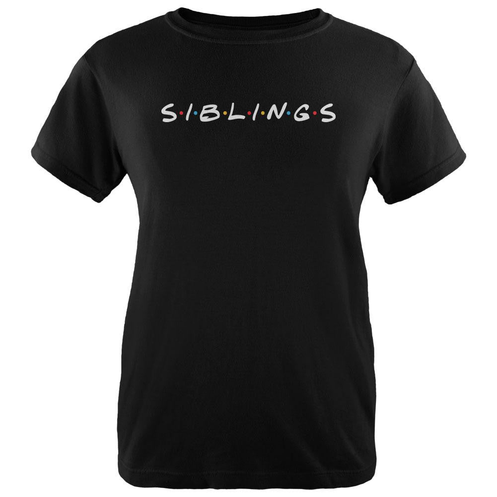 Siblings Parody Womens T Shirt Women's T-Shirts Old Glory MD Black 