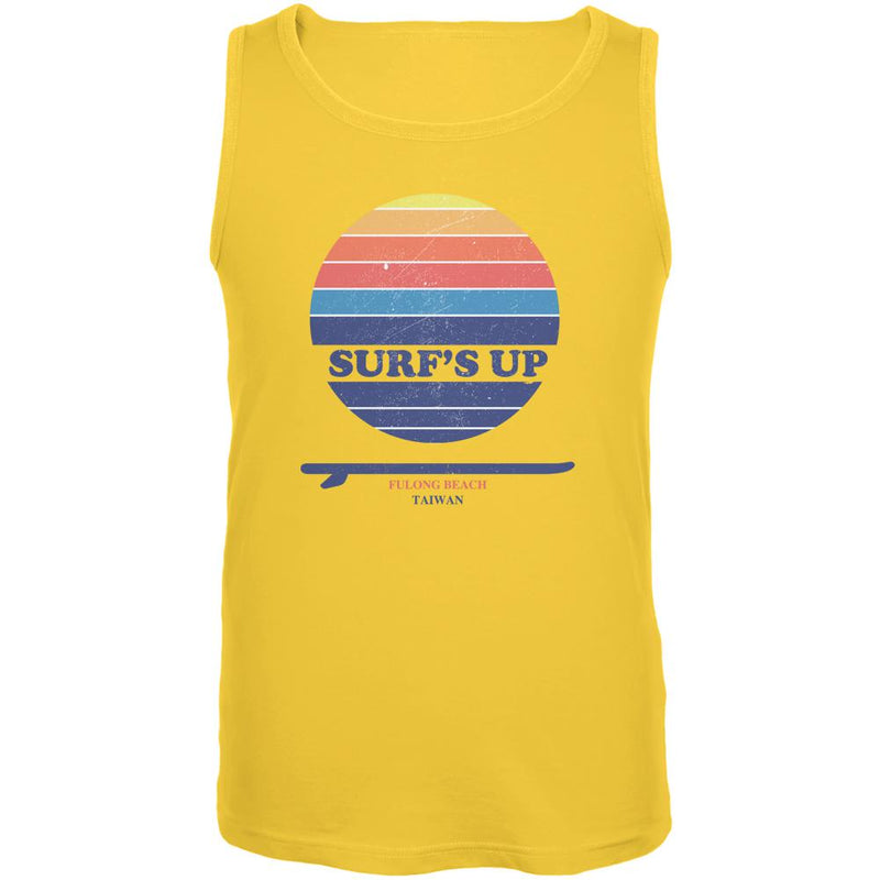 Surf's Up Furlong Beach Taiwan Mens Tank Top Men's Tank Tops Old Glory 2XL Yellow 