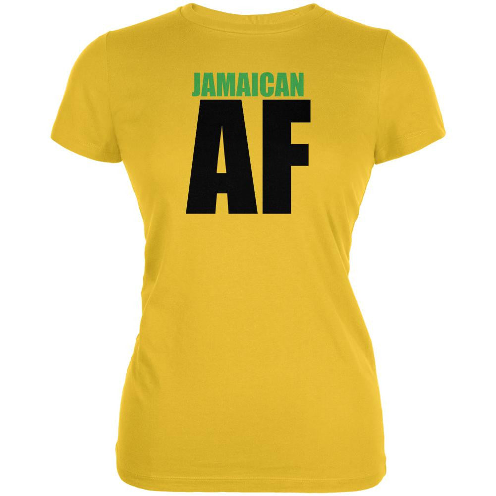 Jamaican AF Juniors Soft T Shirt Juniors T-Shirts Old Glory 2XL Yellow 