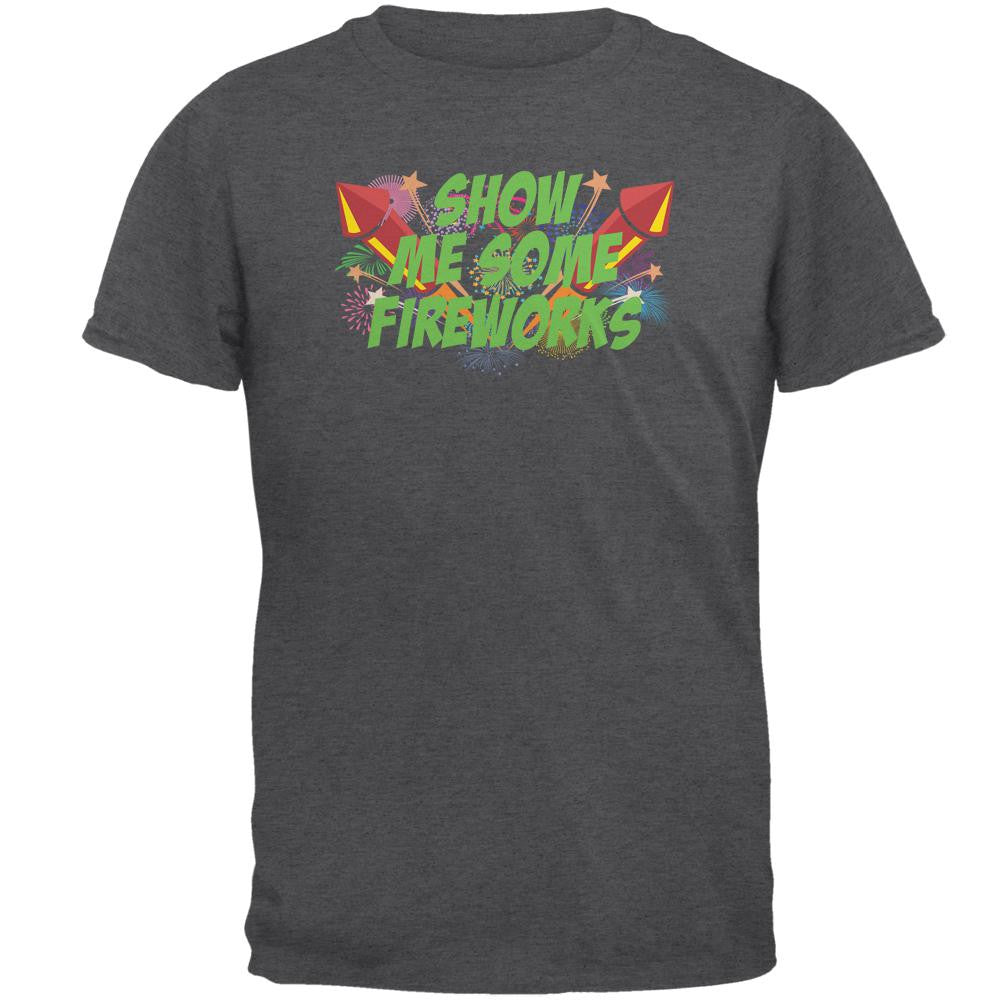 Show Me Fireworks Mens T Shirt Men's T-Shirts Old Glory 2XL Grey 