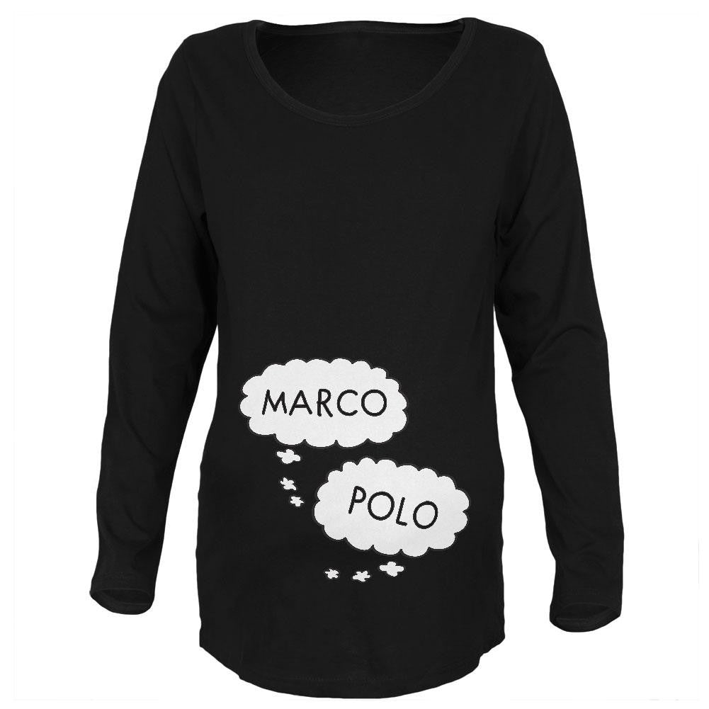 Speech Bubble Marco Polo Twins Maternity Soft Long Sleeve T Shirt Maternity Long Sleeve T-Shirts Old Glory 2XL Black 