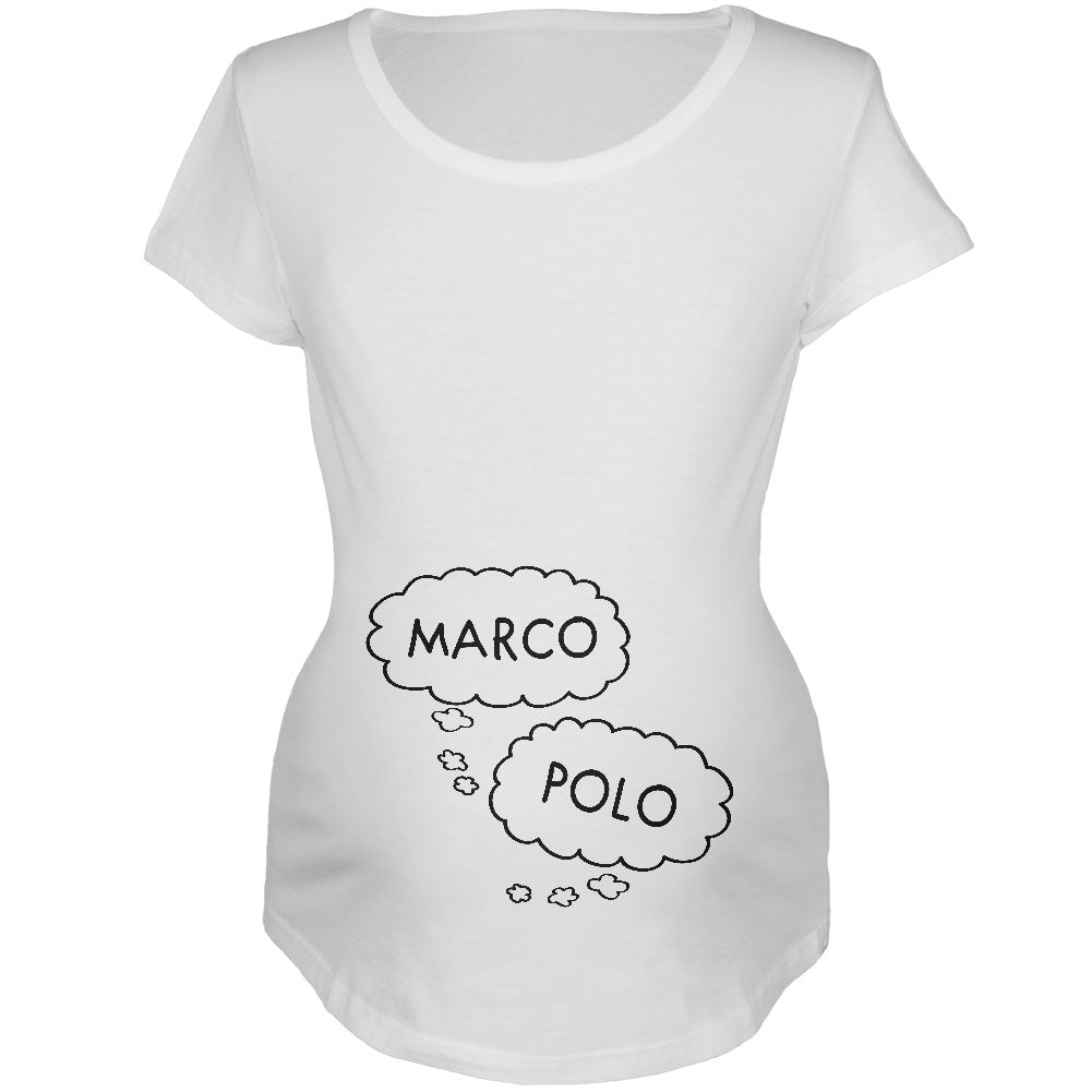 Speech Bubble Marco Polo Twins Maternity Soft T Shirt Maternity T-Shirts Old Glory 2XL White 