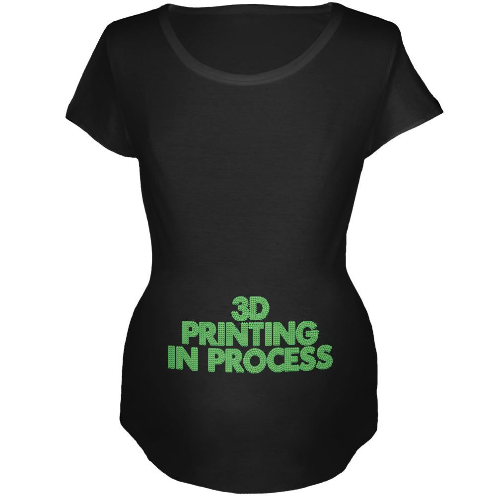 3D Printing Maternity Soft T Shirt Maternity T-Shirts Old Glory 2XL Black 