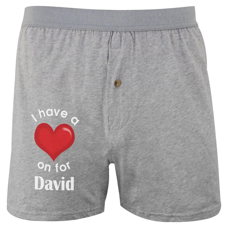 I Have a Heart On for David Soft Knit Boxer Men's Boxers & Briefs Old Glory 2XL Grey 