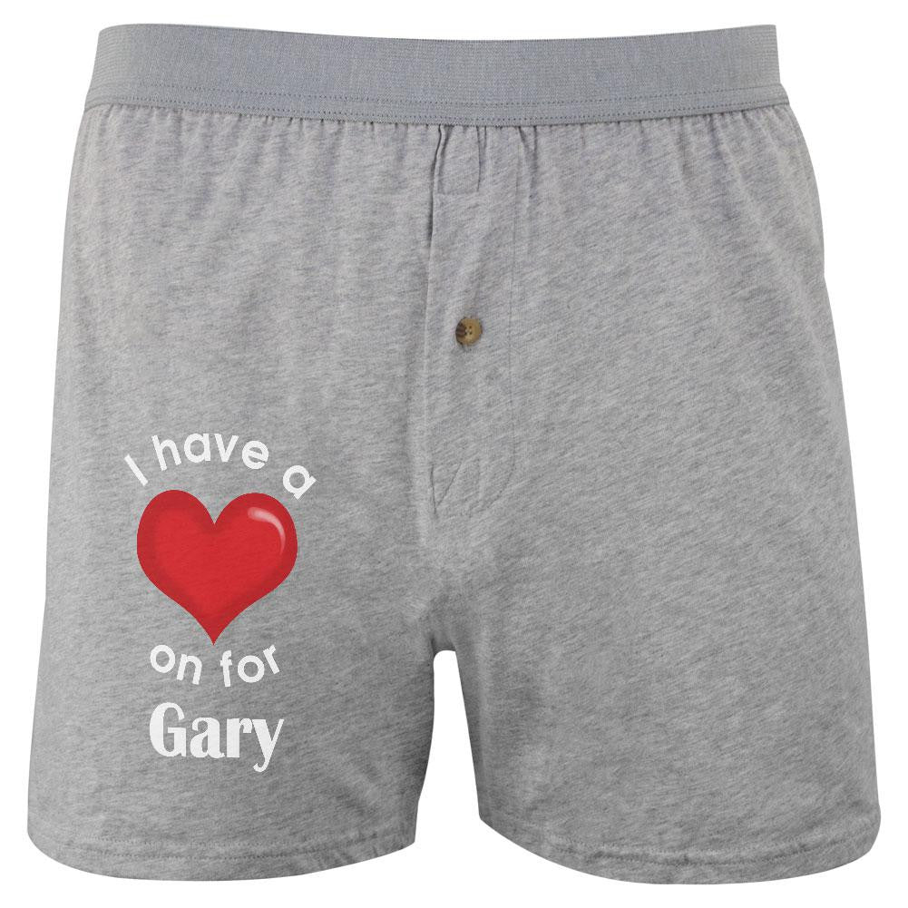 I Have a Heart On for Gary Soft Knit Boxer Men's Boxers & Briefs Old Glory 2XL Grey 