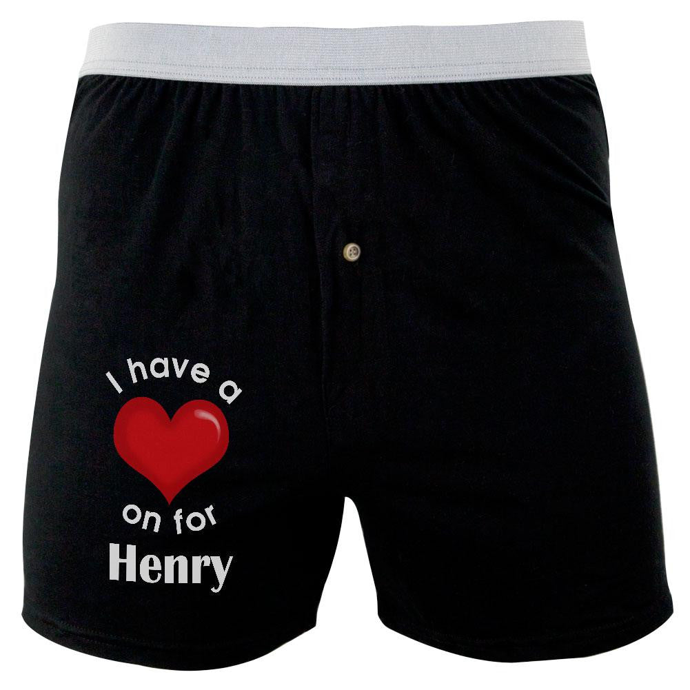 I Have a Heart On for Henry Soft Knit Boxer Men's Boxers & Briefs Old Glory 2XL Black 