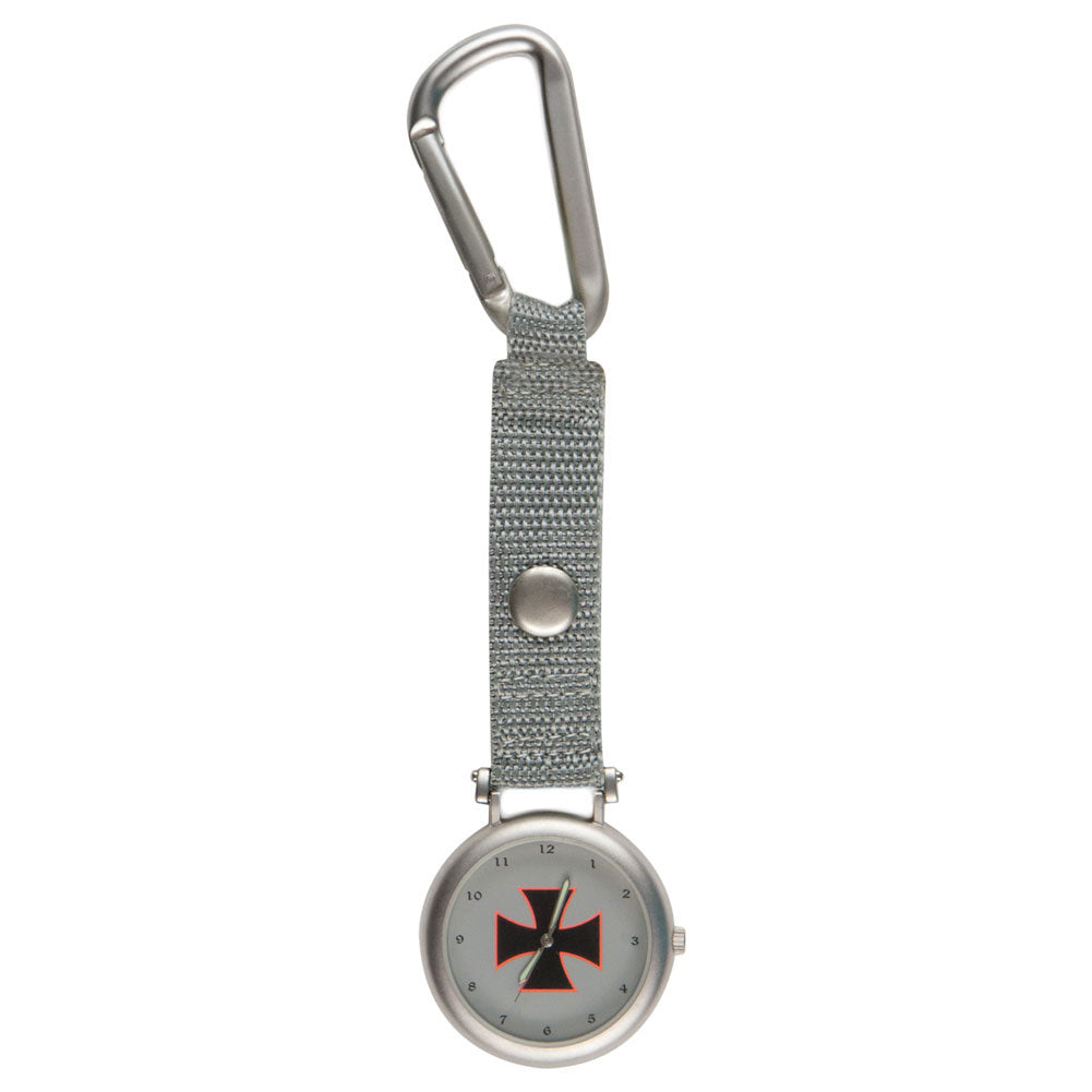 Black & Red Iron Cross Keychain Lanyard Grey Standard Keychains Dark & Twisted One Size Grey 