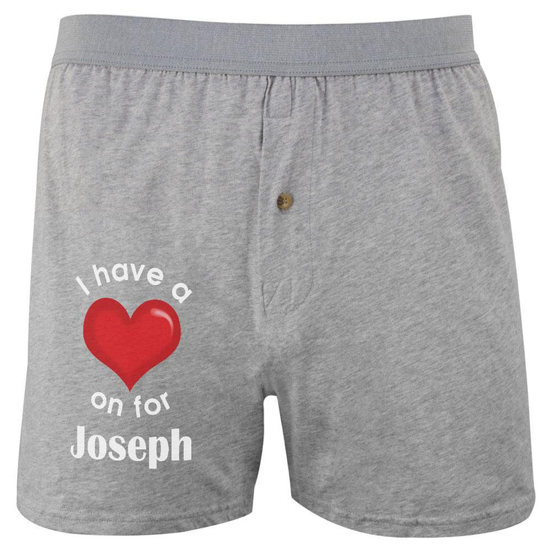 I Have a Heart On for Joseph Soft Knit Boxer Men's Boxers & Briefs Old Glory 2XL Grey 