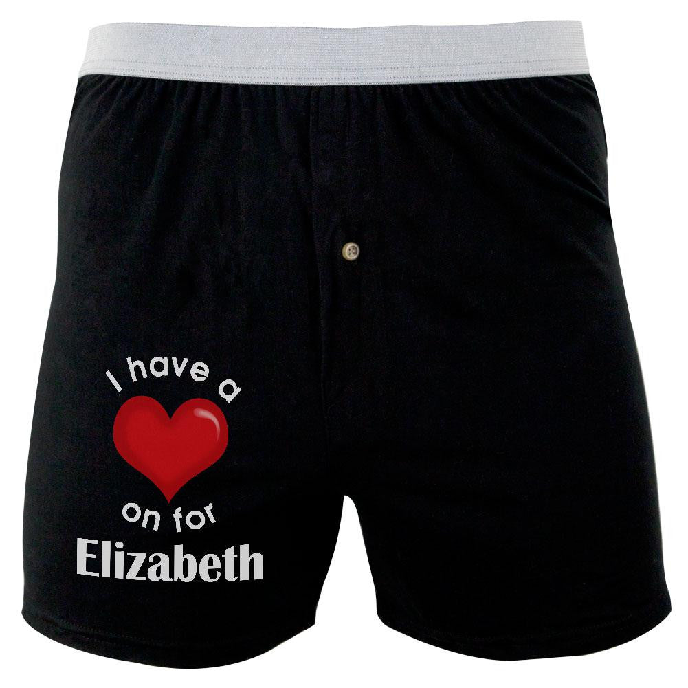 I Have a Heart On for Elizabeth Soft Knit Boxer Men's Boxers & Briefs Old Glory 2XL Black 