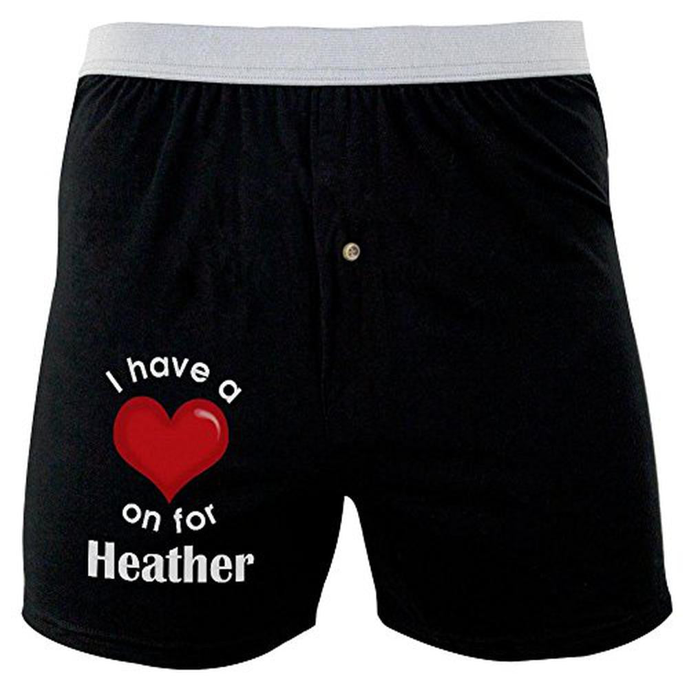 I Have a Heart On for Heather Soft Knit Boxer Men's Boxers & Briefs Old Glory 2XL Black 