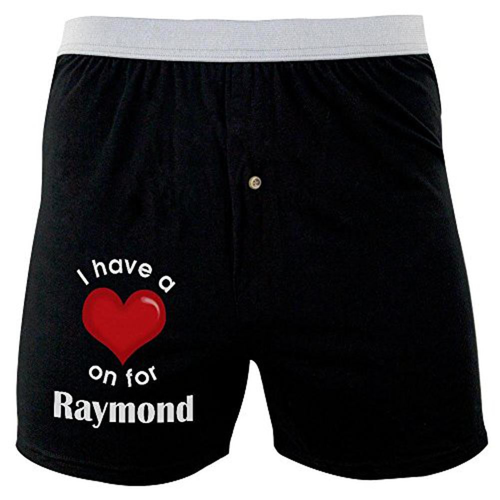 I Have a Heart On for Raymond Soft Knit Boxer Men's Boxers & Briefs Old Glory 2XL Black 