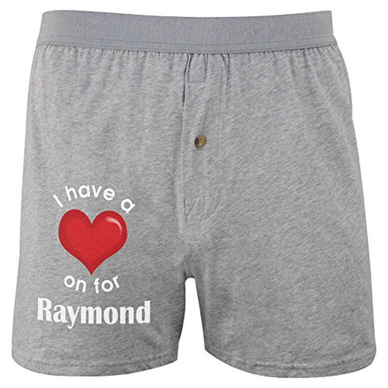 I Have a Heart On for Raymond Soft Knit Boxer Men's Boxers & Briefs Old Glory 2XL Grey 