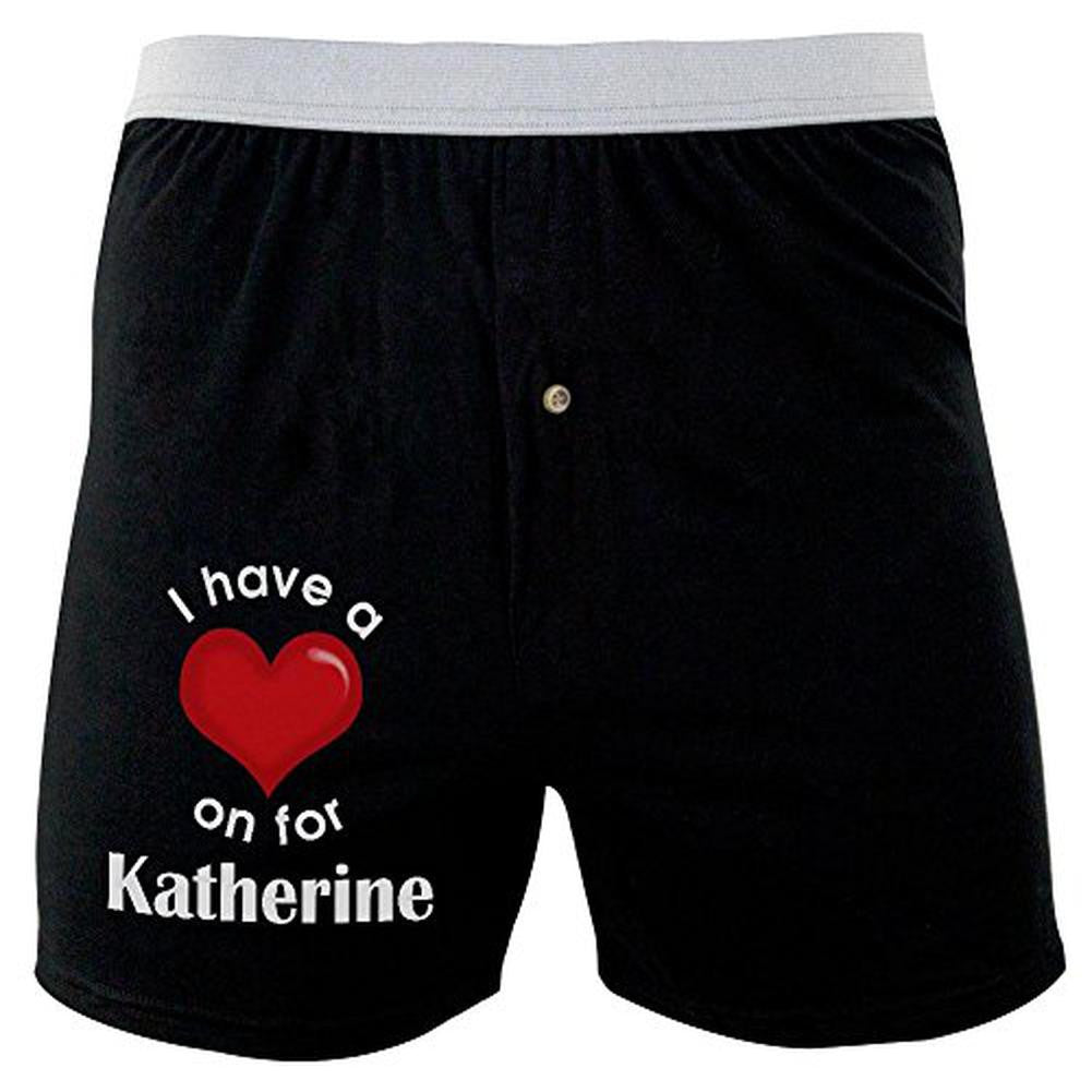 I Have a Heart On for Katherine Soft Knit Boxer Men's Boxers & Briefs Old Glory 2XL Black 