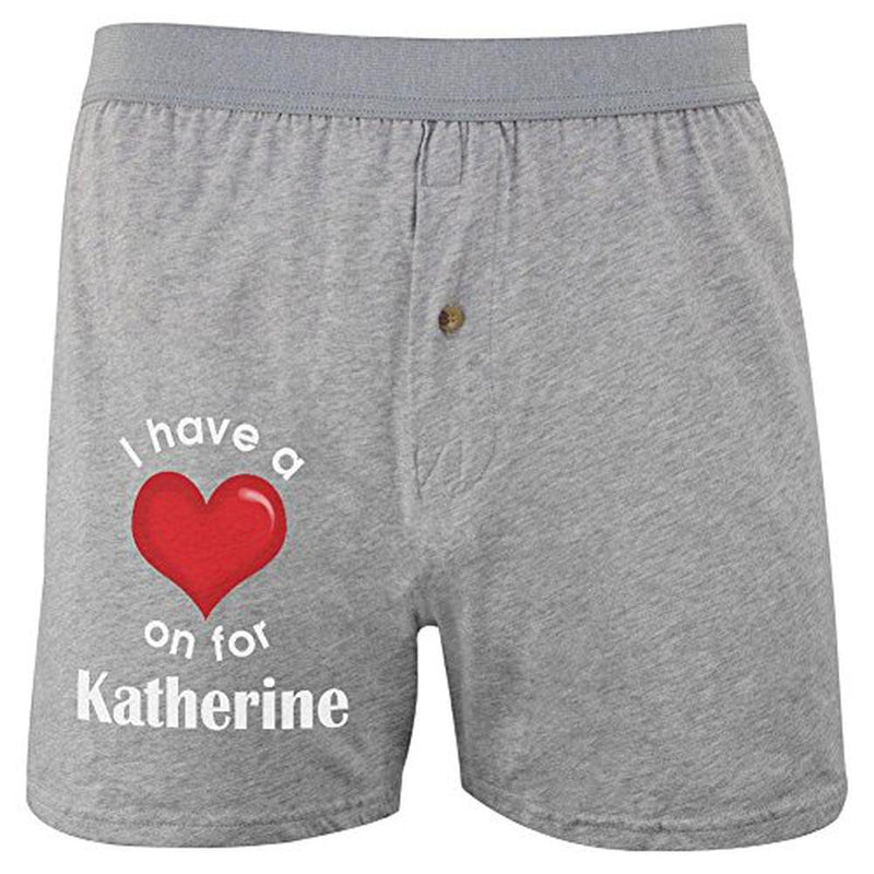 I Have a Heart On for Katherine Soft Knit Boxer Men's Boxers & Briefs Old Glory 2XL Grey 