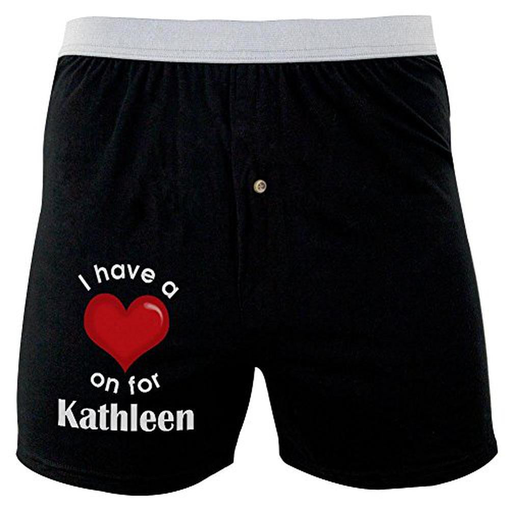 I Have a Heart On for Kathleen Soft Knit Boxer Men's Boxers & Briefs Old Glory 2XL Black 