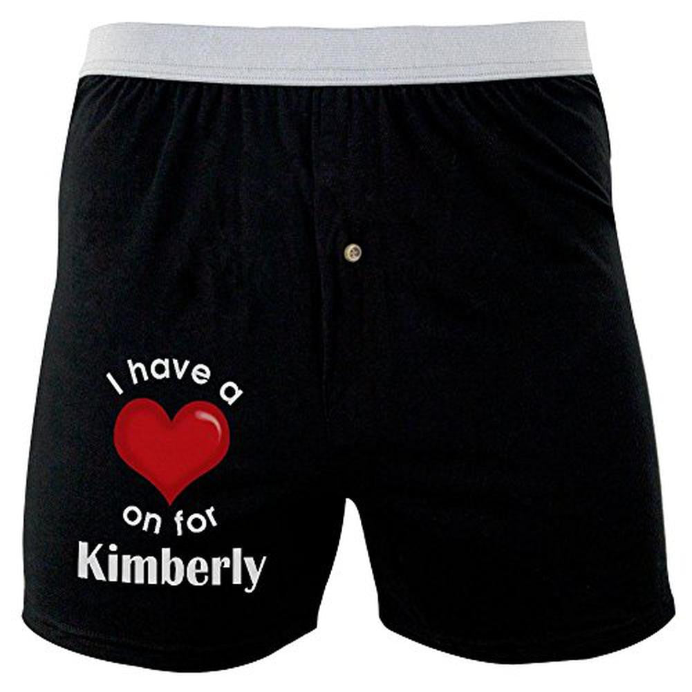 I Have a Heart On for Kimberly Soft Knit Boxer Men's Boxers & Briefs Old Glory 2XL Black 