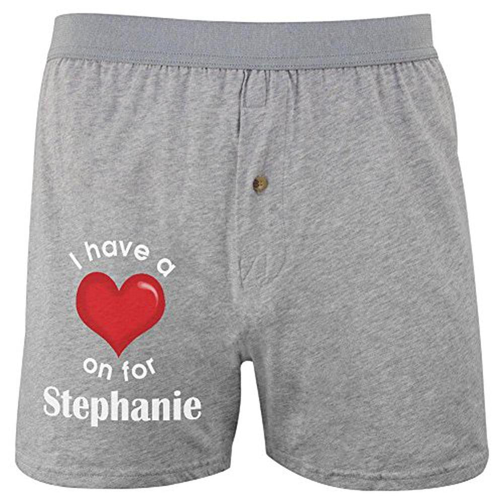 I Have a Heart On for Stephanie Soft Knit Boxer Men's Boxers & Briefs Old Glory 2XL Grey 