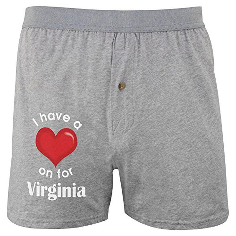 I Have a Heart On for Virginia Soft Knit Boxer Men's Boxers & Briefs Old Glory 2XL Grey 