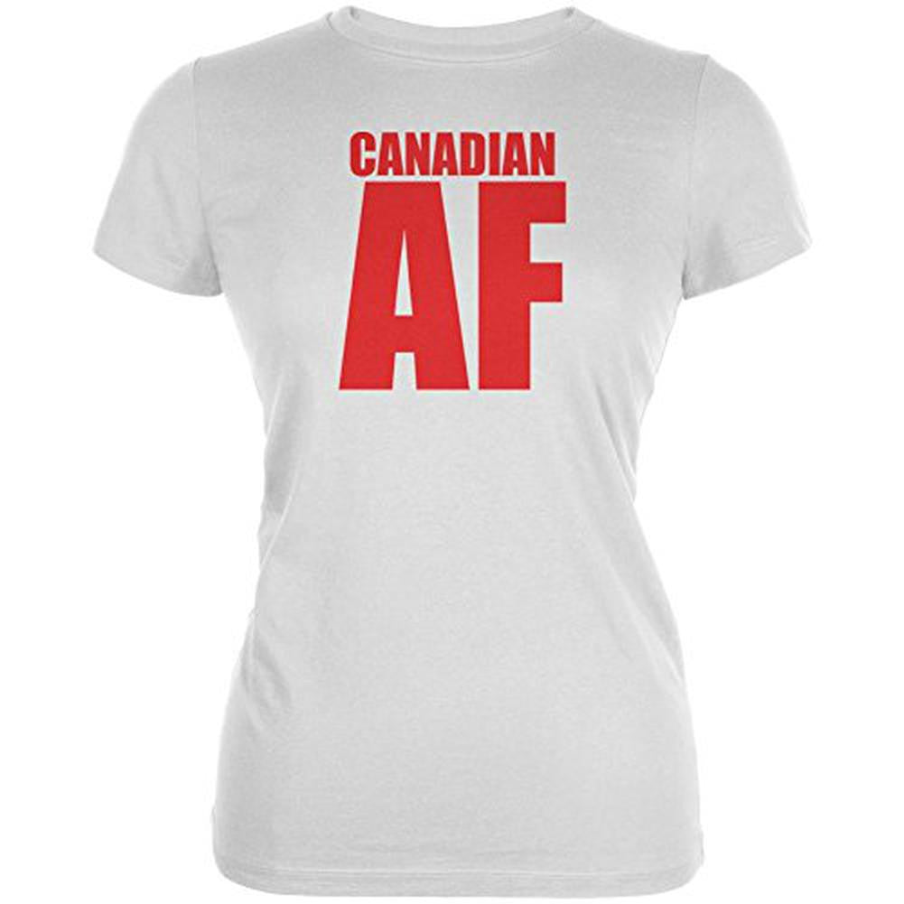 Canadian AF Juniors Soft T Shirt Juniors T-Shirts Old Glory 2XL White 