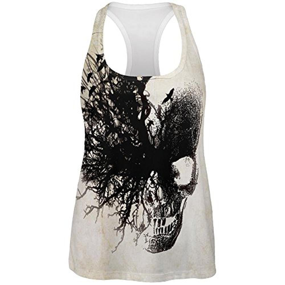 Dreaming Skull All Over Womens Work Out Tank Top Women's Tank Tops Old Glory   