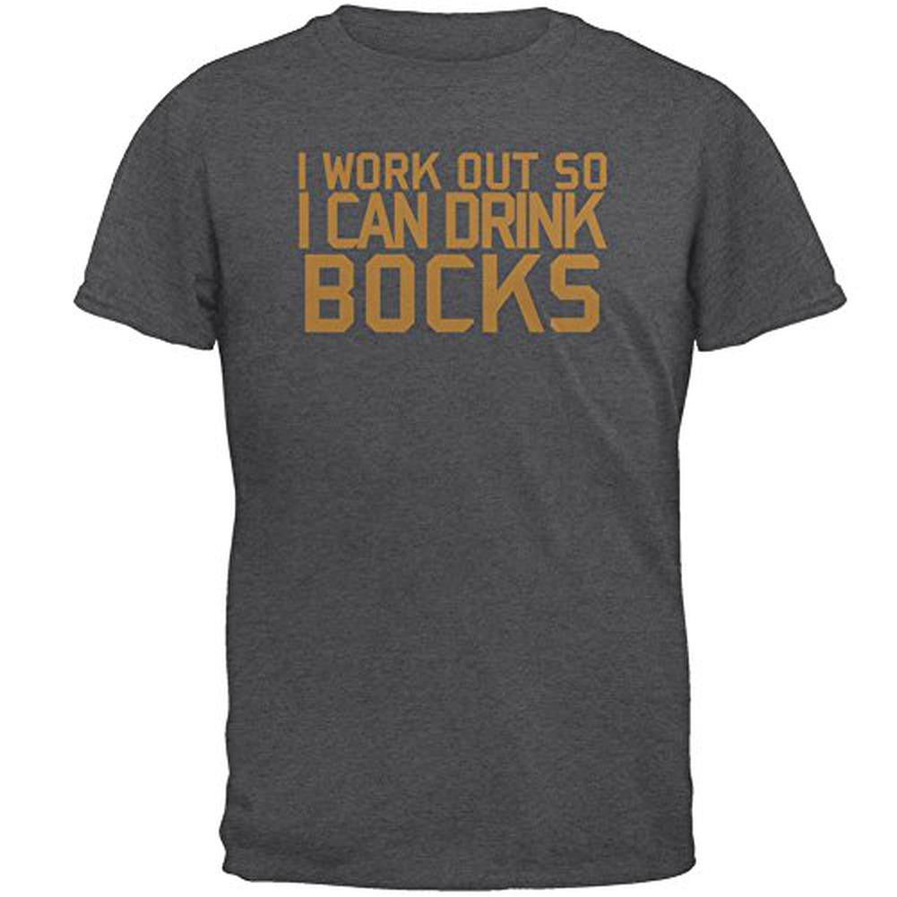 Work Out Drink Bocks Mens T Shirt Men's T-Shirts Old Glory 2XL Grey 