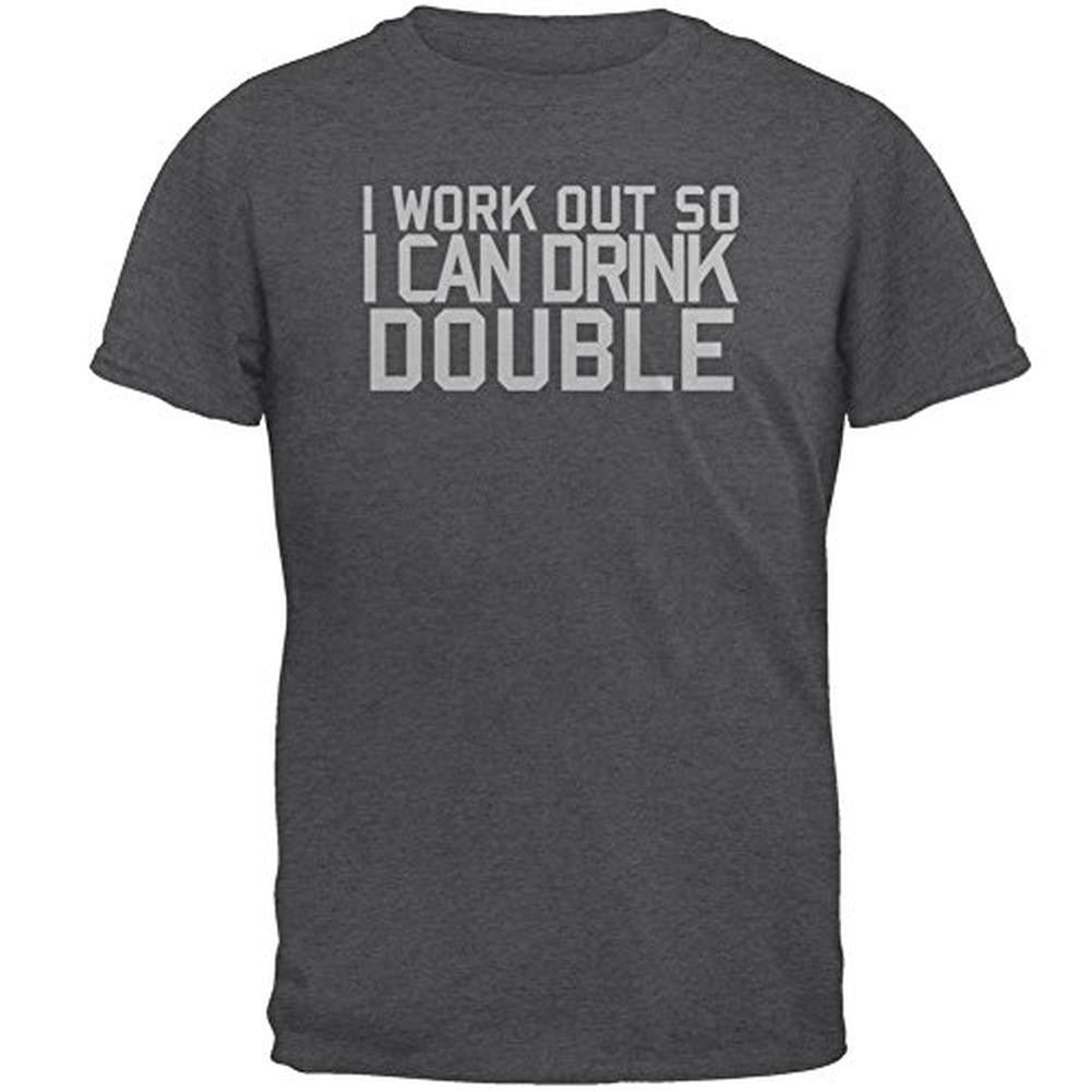 Work Out Drink Double Mens T Shirt Men's T-Shirts Old Glory 2XL Grey 