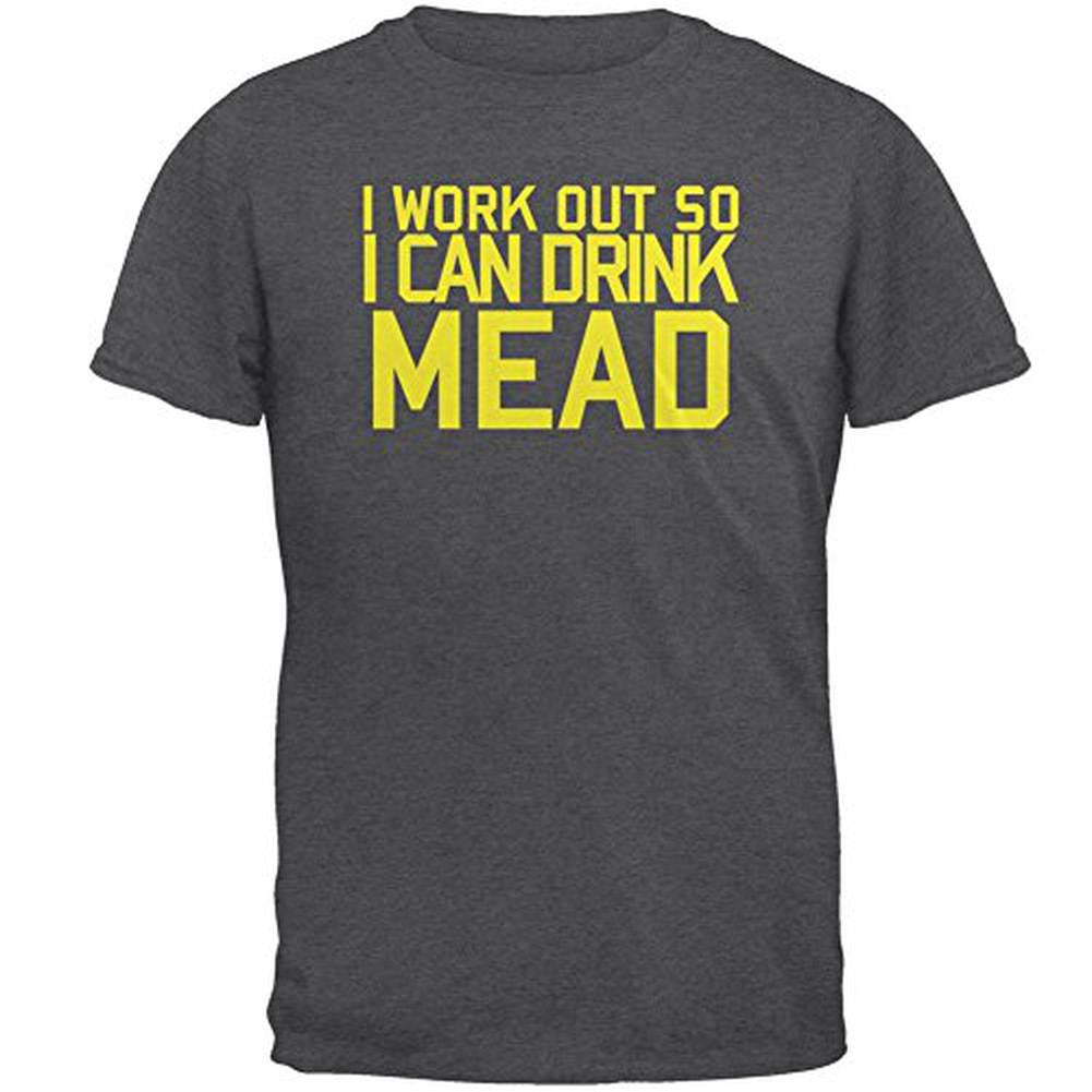 Work Out Drink Mead Mens T Shirt Men's T-Shirts Old Glory 2XL Grey 