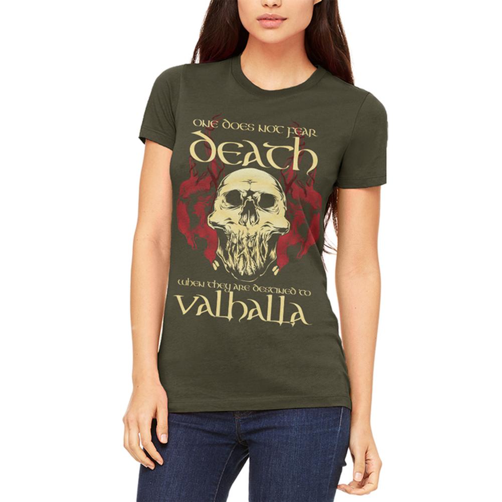 Viking Death Valhalla Juniors Soft T Shirt Juniors T-Shirts Old Glory 2XL Army 