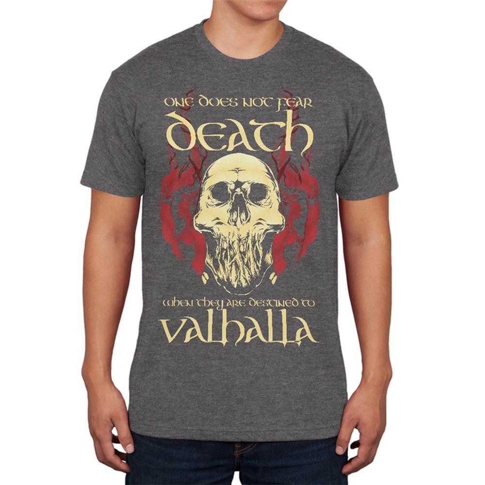 Viking Death Valhalla Mens Soft T Shirt Men's T-Shirts Old Glory 2XL Charcoal 