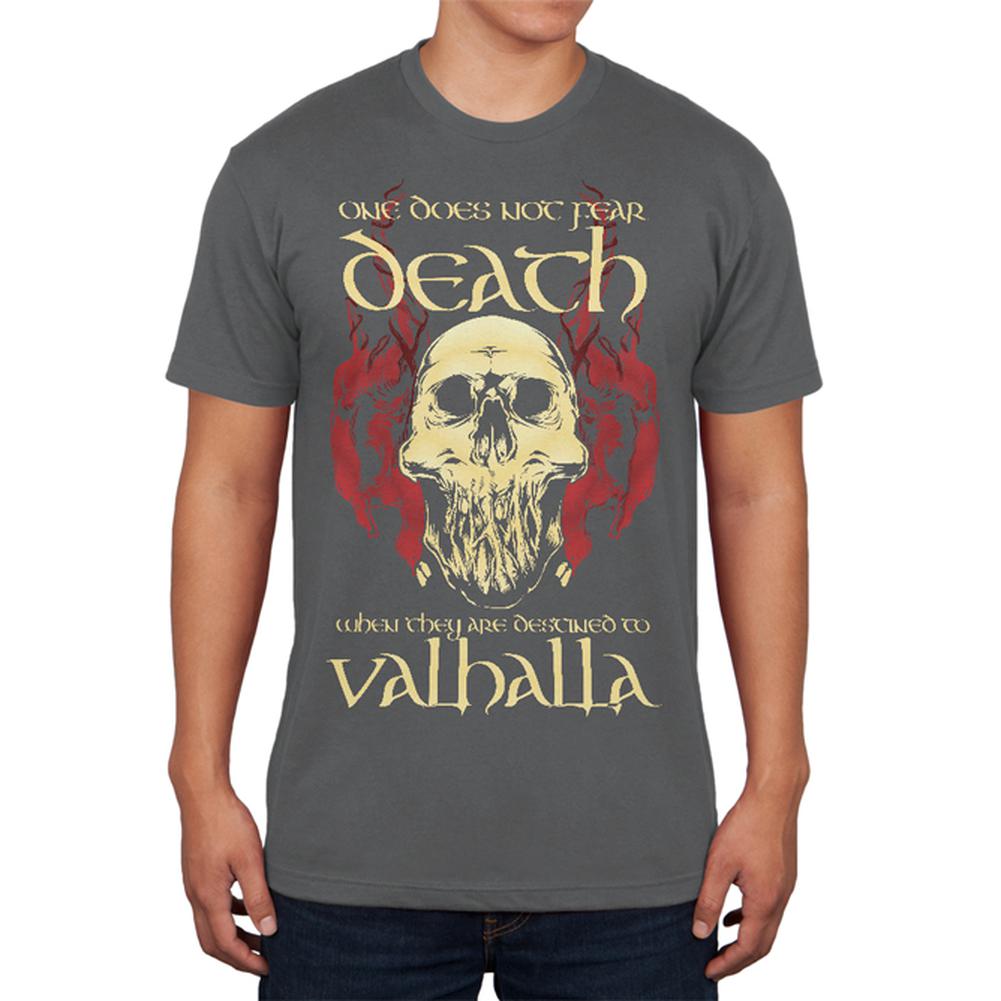 Viking Death Valhalla Mens Soft T Shirt Men's T-Shirts Old Glory 2XL Grey 