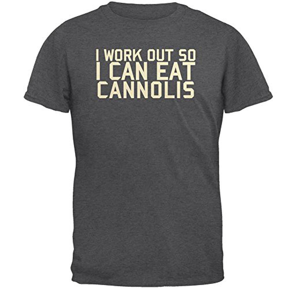 Work Out Eat Cannolis Mens T Shirt Men's T-Shirts Old Glory 2XL Grey 