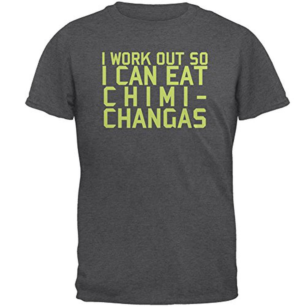 Work Out Eat Chimichangas Mens T Shirt Men's T-Shirts Old Glory 2XL Grey 