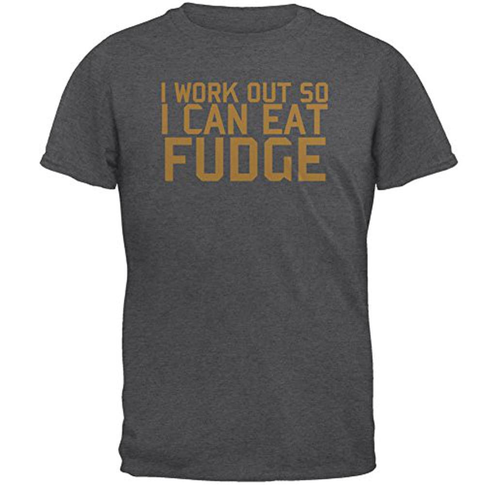 Work Out Eat Fudge Mens T Shirt Men's T-Shirts Old Glory 2XL Grey 