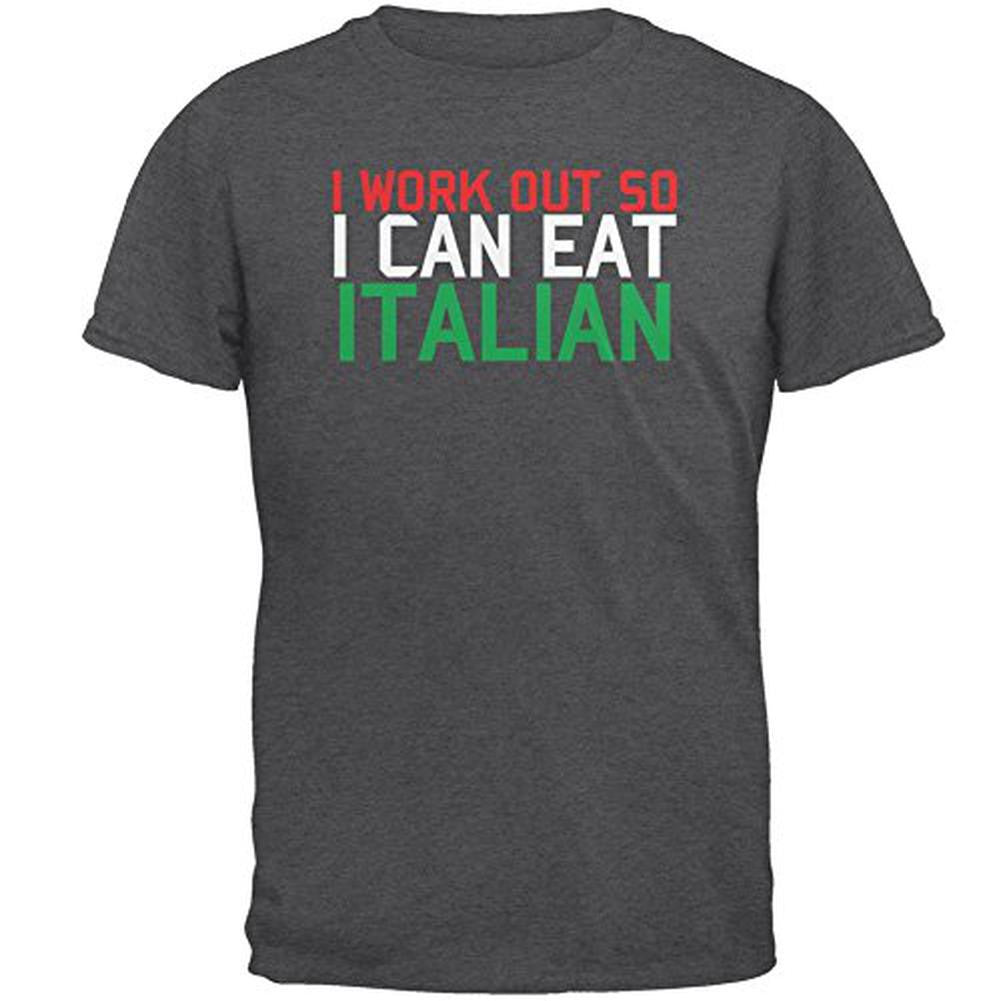 Work Out Eat Italian Mens T Shirt Men's T-Shirts Old Glory 2XL Grey 