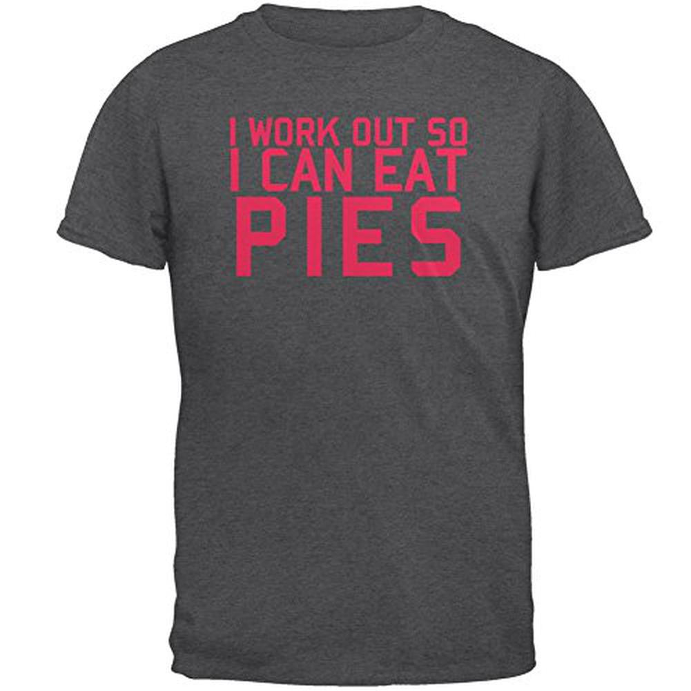 Work Out Eat Pies Mens T Shirt Men's T-Shirts Old Glory 2XL Grey 