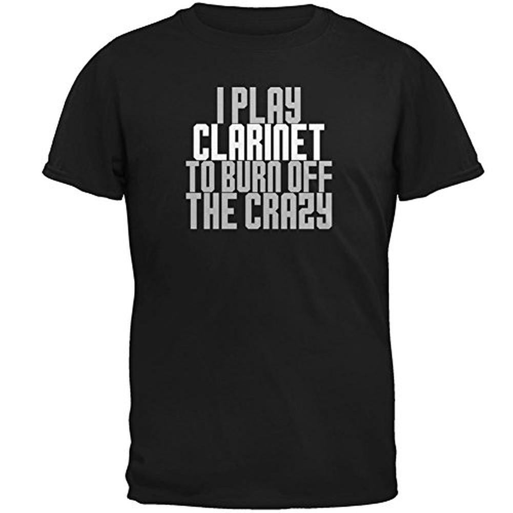 Play Clarinet Burn Crazy Mens T Shirt Men's T-Shirts Old Glory 2XL Black 