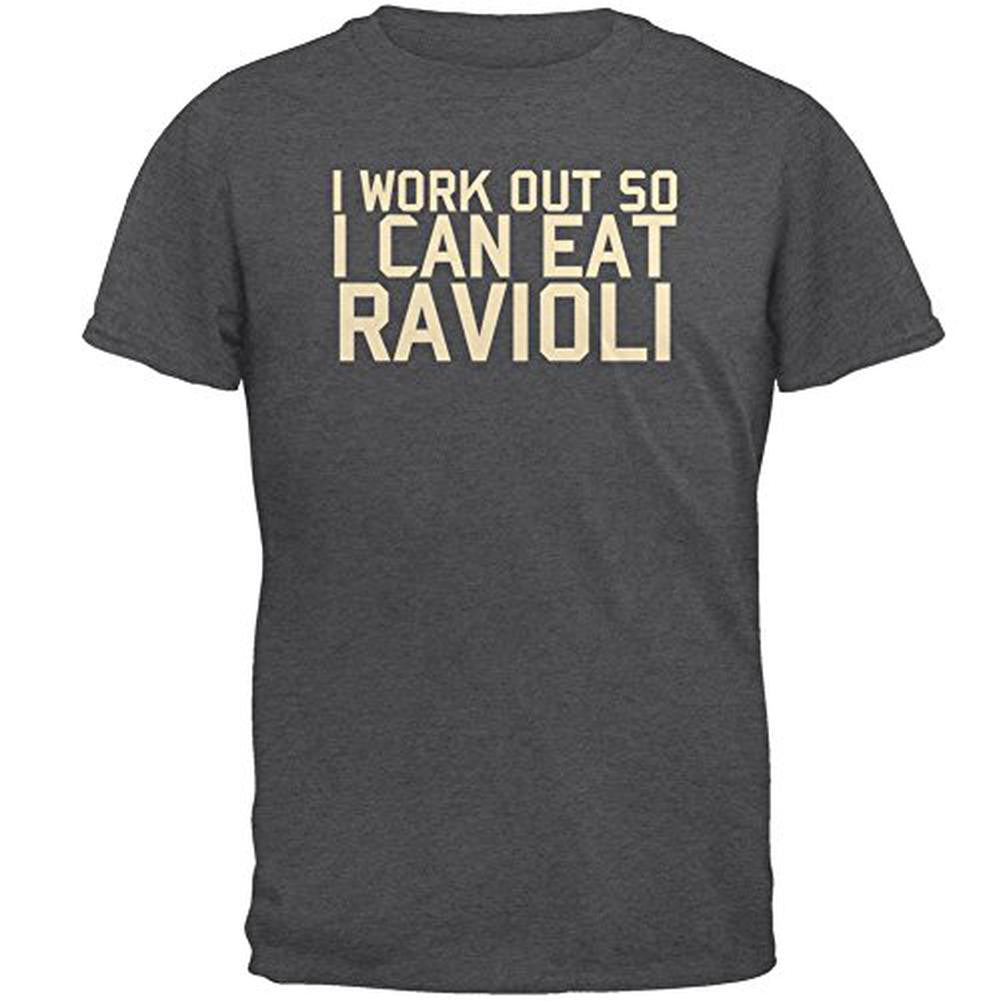 Work Out Eat Ravioli Mens T Shirt Men's T-Shirts Old Glory 2XL Grey 