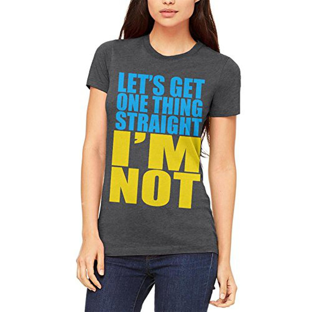 I'm Not Straight LGBT Juniors Soft T Shirt Juniors T-Shirts Old Glory 2XL Grey 